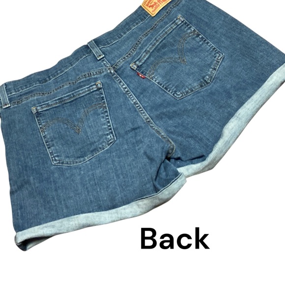 Levi's Blue Jean Shorts Distressed Cuffed Casual - Picture 3 of 6